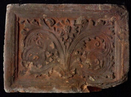 Hearthstone, Luiks, from Luik, Liege Belgium, with wide frame, with flower, fireplace stone part ceramics brick, fired fireplace