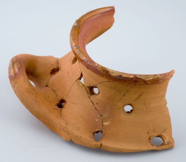 Fragment earthenware stovetop or perfume burner, lying sausage ear, chandelier rechaud perfume burner pot holder burner heating