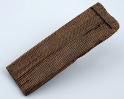 Wooden clapplate of tub with notch for bottom, fairing barrel ton of soil find timber, sawn planed Wooden clapboard of tub.
