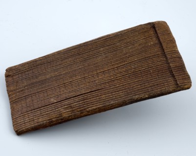 Small wooden clapplate of basket or tub, clapboard basket tub soil find wood, sawn planed Wooden clapboard of low tub or basket