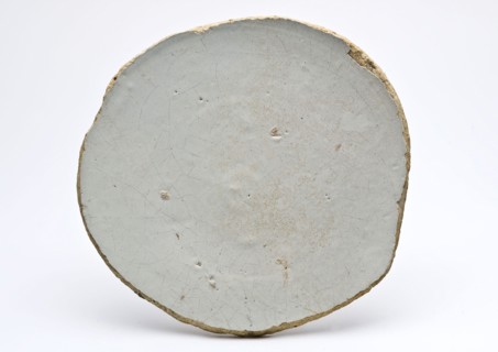 Soul of white majolica dish, dish plate crockery holder soil find ceramic earthenware glaze tin glaze lead glaze, ring 10.6 hand