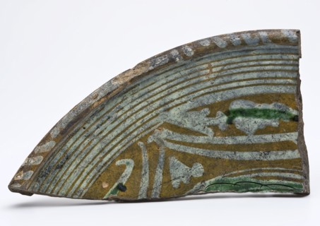 Fragments Werra pottery, sludge technique and sgraffito, dish plate bowl crockery holder soil find ceramics earthenware clay