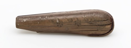 Legs knife handle decorated with flower stalk and flower, knife cutlery cutlery soil find leg, w 3.0 sawn cut sanded dot