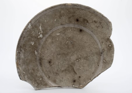 Fragment of white glazed plate, Delft white, plate crockery holder fragment soil find ceramic earthenware glaze tin glaze, hand