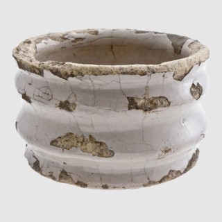 Jooster de Pottenbakster?, White low ointment jar, wide model with three constrictions, ointment jar holder soil find ceramic