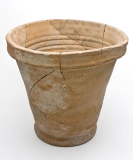 Pottery flower pot, red shard, conical shape, five holes in the bottom, flower pot holder earthenware ceramic earthenware, hand