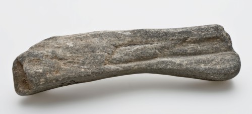 Gray grindstone, natural stone with curved, smooth sides, sharpening stone tool kit soil find natural stone stone slate, minced