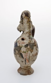 Slender jug from Saintonge, beer jug jug crockery holder ground find ceramic earthenware glaze leadglaze, foot 4.3 hand turned