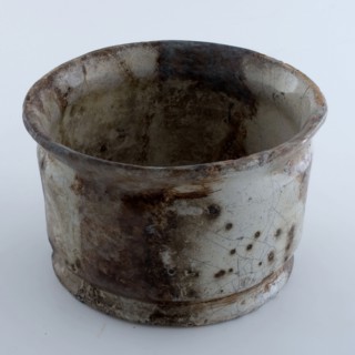 Earthenware jars, white glazed, tapered, two constrictions, ointment jar pot holder soil find ceramic earthenware glaze tin