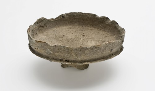 pottery bowl dish holder holder foundations pottery stoneware, hand-turned baked stoneware drinking bowl gray shard unglazed
