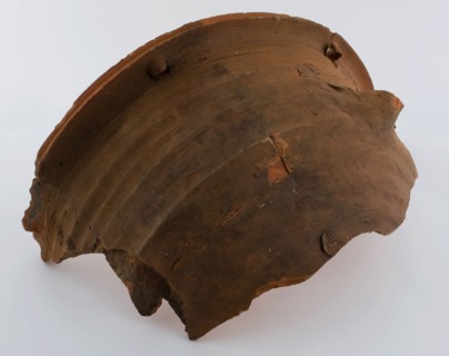 Fragment large flowerpot in red earthenware, unglazed, flower pot holder earth discovery ceramic earthenware, hand-turned baked