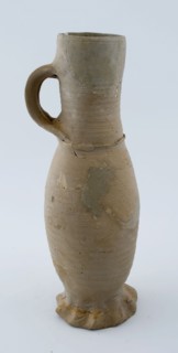 Stoneware jug, Jug or jacobakan, slim in shape, on pinched foot, Jug or jacobakan jug crockery holder soil find ceramic