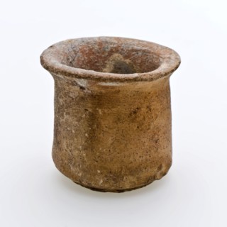 Pottery ointment jar, conical model, red shard, unglazed, ointment jar pot holder soil find ceramic pottery, hand-turned baked