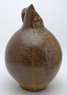 Brown Bartmann jug, also called Bellarmine jug, jug with Bartmann jug, also called Bellarmine jug, mask medallion