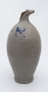 Vaulted mineral pitcher on small stand, stoneware, on shoulder blue curl, ear, mineral pitcher pitcher pitcher holder soil find
