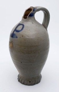 Stoneware mineral water pitcher on pinched foot, arched model, marked, mineral pitcher pitcher pitcher holder soil find ceramics