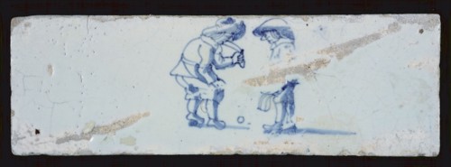 Border tile, double child's play, ball game, edge tile wall tile tile sculpture ceramic earthenware glaze, baked 2x glazed