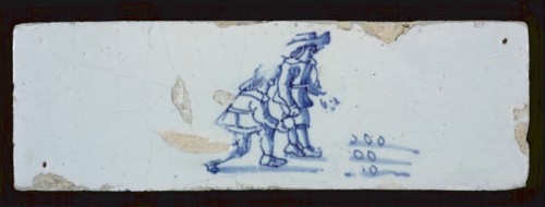 Border tile, double child's play, marbles, edge tile wall tile tile sculpture ceramic earthenware glaze, baked 2x glazed painted
