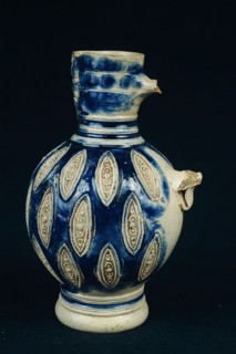 Stoneware jug be used with shaving stick, lion mask, pointed appliqués, jug crockery holder soil find ceramic stoneware glaze