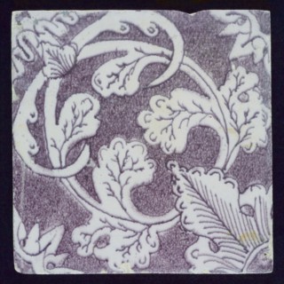 Ornament tile with diagonal decor, sprinkled manganese fond, wall tile tile sculpture ceramic earthenware glaze, baked 2x glazed