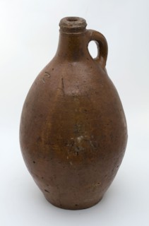 Stoneware jug with sausage ear, figure 2 on the shoulder, jug holder kitchen utensils earthenware ceramic stoneware icing salt