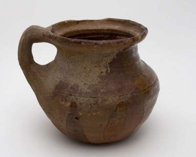 Pottery chamber pot, easy to use with large neck opening and standing sausage ear, pot holder sanitary earthenware ceramics