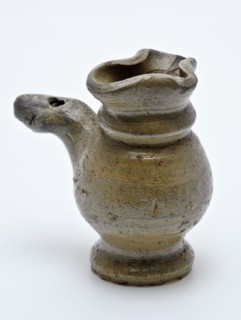 Stoneware whistle, flute soil found ceramic stoneware glaze salt glaze, ring 3.3 hand turned hand shaped glazed baked Stoneware