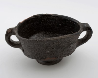 Pottery dish (misbaksel), red shard, fully glazed, two bandors, on stand, pop bowl bowl crockery holder earth discovery ceramic