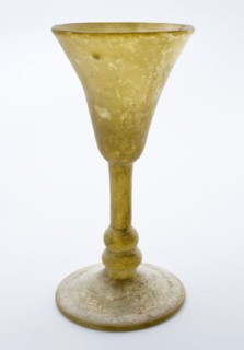 Chalice with turned rim, straight trunk and bell-shaped chalice, wineglass drinking glass drinking utensils tableware holder