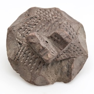 Pottery, quencher, dipper decorated with carving, downer cupboard earthenware ceramic pottery, hand-turned glazed baked carved