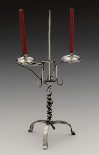 Silver miniature candlestick with two red (fake) candles, candlestick candlestick dolls toy relaxant miniature model silver