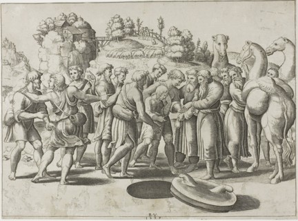 Joseph Sold by his Brothers, 1533, Master of the Die (Italian, active c. 1530-1560), after