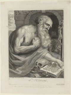 Saint Jerome, 1693, Antoine Masson, French, 1636-1700, France, Engraving on ivory laid paper, 265 ×