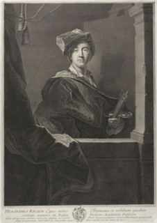Portrait of Hyacinthe Rigaud, 1700, printed posthumously after 1780, Pierre Drevet (French,