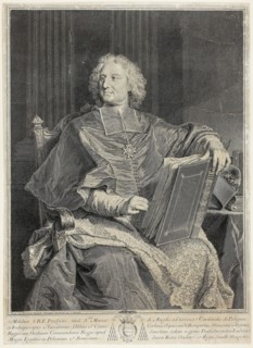 Portrait of Cardinal de Polignac, 1729, François Chereau, the elder (French, 1680-1729), after