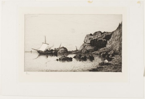 Fishing Craft near the Cliffs at Collioure, 1878, Adolphe Appian, French, 1818-1898, France,