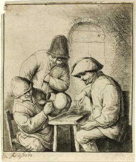 The Empty Jug, c. 1653, Adriaen van Ostade, Dutch, 1610-1685, Holland, Etching in black on ivory