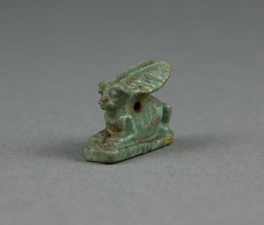Amulet of a Hare, Third Intermediate Period, Dynasty 21–25 (1070–656 BC), Egyptian, Egypt, Faience,