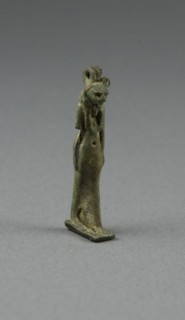 Amulet of the Goddess Bastet, Third Intermediate Period, Dynasty 21–25 (1070–656 BC), Egyptian,
