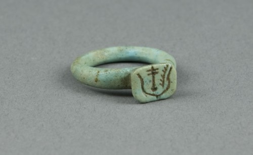 Ring: Bezel inscribed Happy New Year, Late Period, Dynasty 26 (about 665–545 BC), Egyptian, Egypt,