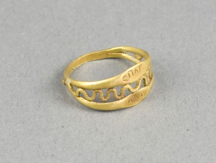 Openwork Ring, about 1st century AD, Greco-Roman, said to be found in Egypt, Egypt, Gold, H. 1 cm