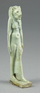 Amulet of the Goddess Sekhmet, Third Intermediate Period (1070–664 BC), Egyptian, Egypt, Faience, 8