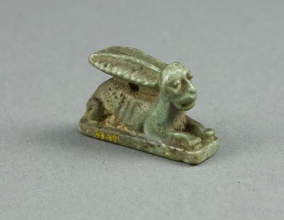 Amulet of a Hare, Third Intermediate Period, Dynasty 21–25 (1070–656 BC), Egyptian, Egypt, Faience,
