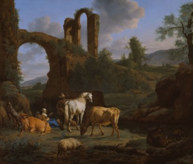 Pastoral Landscape with Ruins, 1664, Adriaen van de Velde, Dutch, 1636-1672, Holland, Oil on