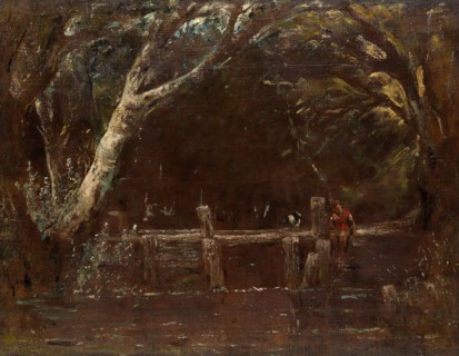 Landscape (The Lock), 1820/25, Attributed to John Constable, English, 1776-1837, England, Oil on