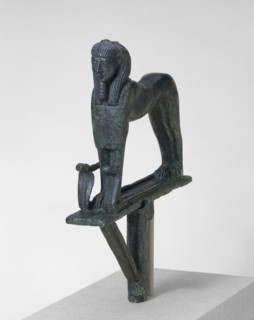 Statuette of a Sphinx from a Barque Standard, Third Intermediate Period, Dynasty 21–22 (about