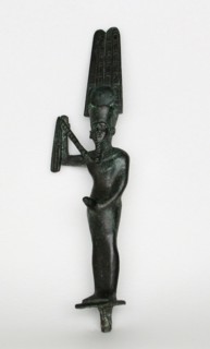 Statuette of the God Min, Late Period, Dynasties 26–31 (664–332 BC), Egyptian, Egypt, Bronze, 20.3
