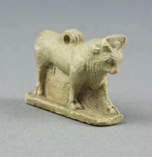 Amulet of the Apis Bull, Late Period, Dynasties 26–31 (664–332 BC), Egyptian, Egypt, Faience, 3.2 ×