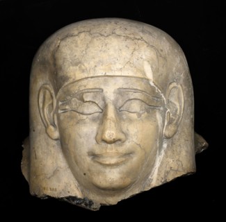 Head From a Sarcophagus, Ptolemaic Period (332 BC–30 BC), Egyptian, Egypt, Stone, 45.7 × 48.3 × 35
