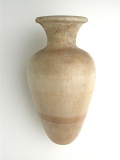 Vessel, New Kingdom, Dynasty 18–20 (about 1550–1069 BC) ?, Egyptian, Egypt, Calcite, 11.6 × 6.1 × 6